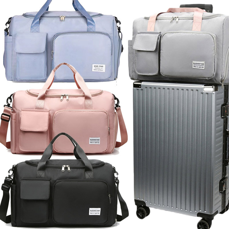 Large Capacity Outdoor Waterproof Travel Bag Luggage Handbag Women Yoga Shoulder Bag Nylon Sports Gym Bag Female Crossbody Bag