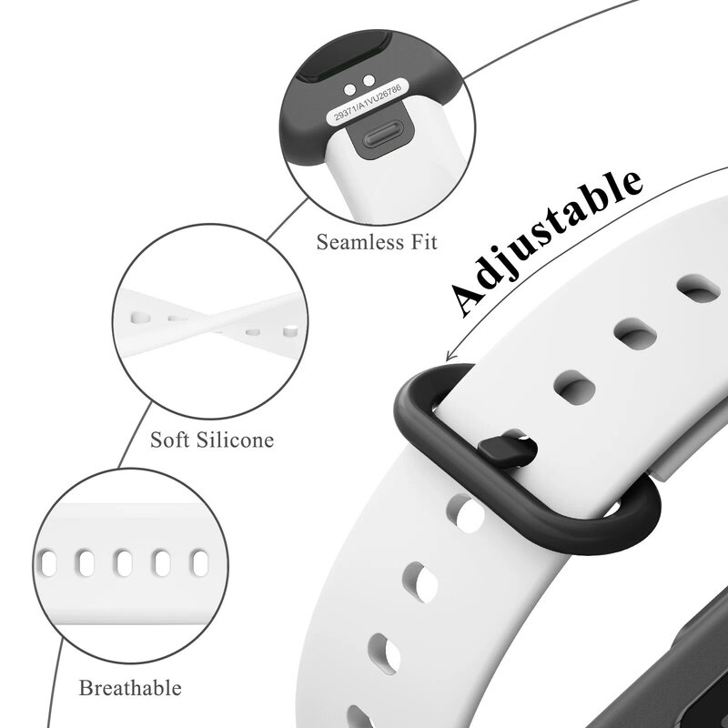 Silicone Strap para Xiaomi Mi Watch Lite, Redmi Watch 2 Lite, Pulseira, Pulseira