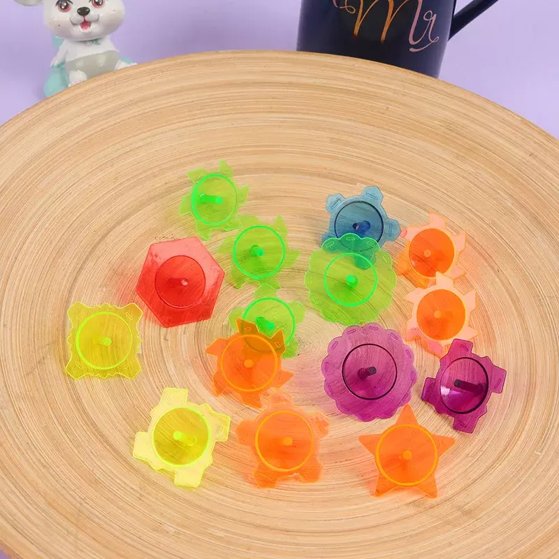 1/10Pcs Kids Mini Colored Cartoon Plastic Gyro Toys Children Adult Relief Stress Desktop Spinning Top Educational Game бейблейд