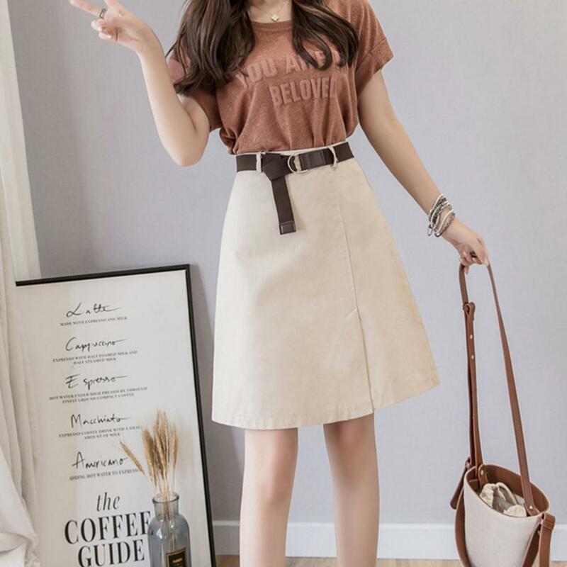 Falda corta informal para mujer, falda de ocio de estilo coreano, color negro, albaricoque, cintura alta, elegante, ropa de trabajo de verano