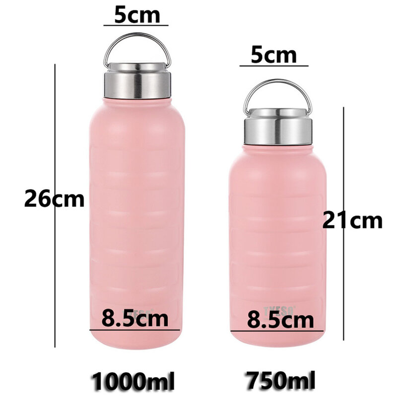 Бутылка для воды большой емкости GOALONE 750/1000 мл, термос из нержавеющей стали с двойными стенками и вакуумной изоляцией, не содержит Бисфенол А,...