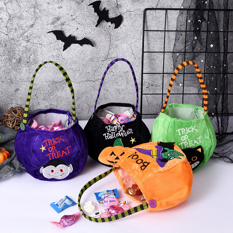 Niedliche Halloween tragbare Kürbis tasche Süßes oder Saures Kinder Süßigkeiten Tasche glücklich Halloween Tag Geschenk Kürbis Rucksack Umhängetasche