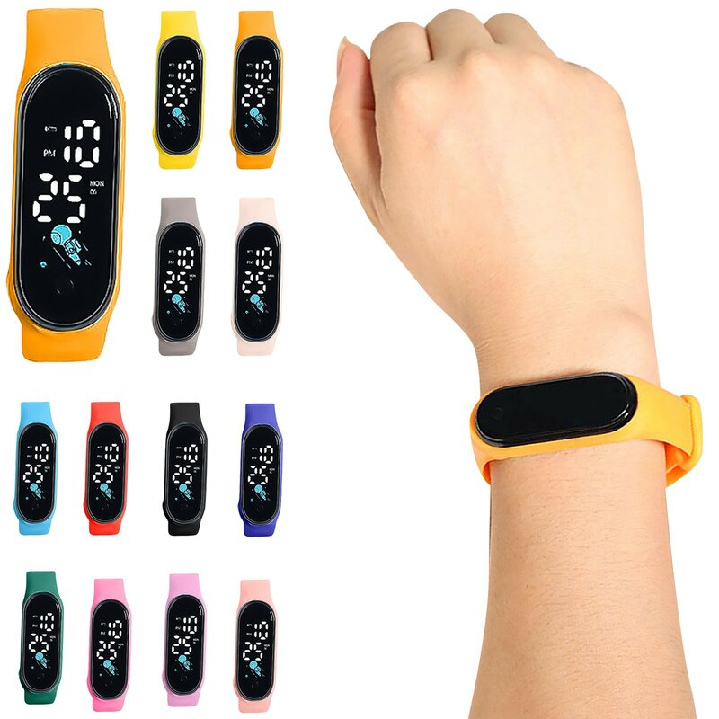 Wyjątkowy fajny kolorowy dziecięce zegarki sportowy dla dzieci nowy Led świecący cyfrowy zegarek prezent dla chłopców silikonowy pasek zegara