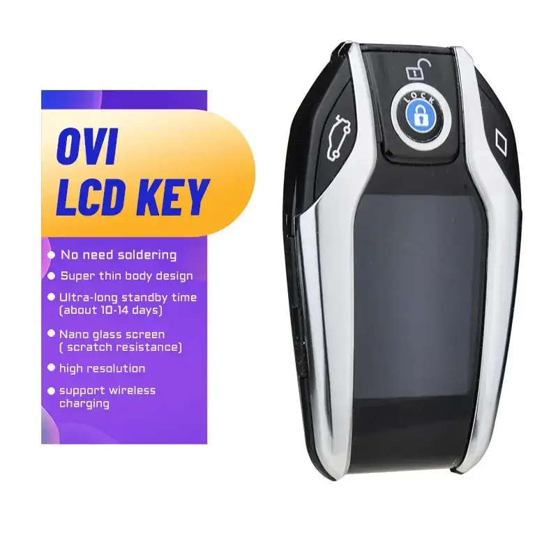 Hot Selling In Noord Amerika Elektrische Auto Smart Lcd Key Remote Touchscreen Start Motor Open Kofferbak Auto Smart Lcd Key