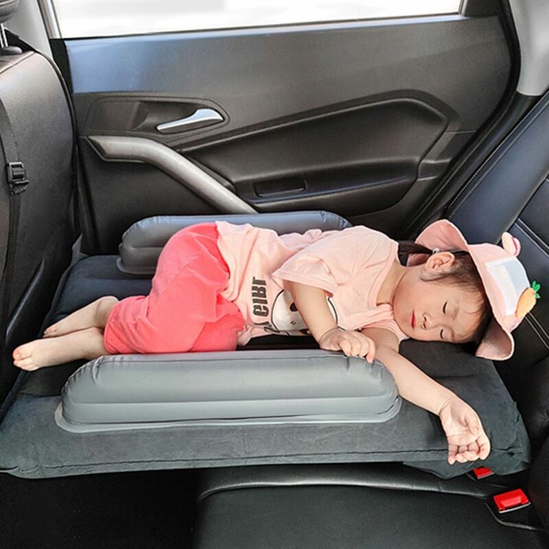 Colchão de viagem inflável com extensor de assento de longa distância Rede de cor sólida para criança Cama inflável para carro Cama de bebê com pedais