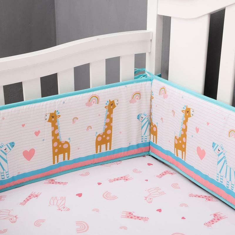 Baby Crib Bumpers 4Pcs Baby Bed Rail Heightened Anti Collision Guard Rail Toddlers Bed Side Soft Rail Bed