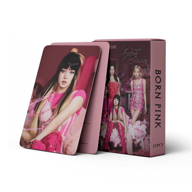 55 sztuk/zestaw Kpop Girl Group czarna dwa razy różowa Kep1er Iu karty Lomo nowy Album fotograficzny urodzony fotokarta zakładki K-pop prezent dla fanów
