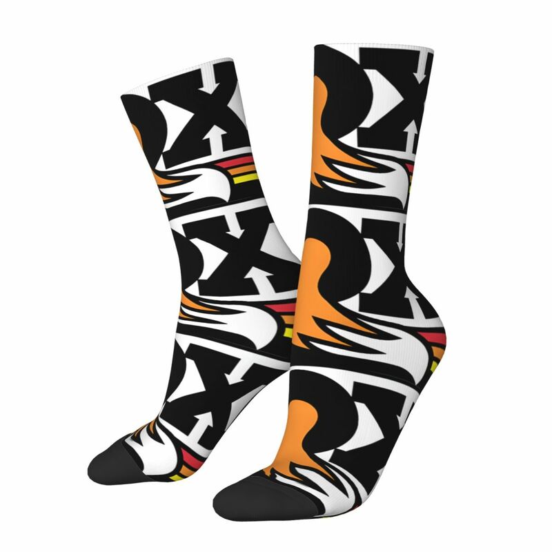 Носки компрессионные унисекс, забавные сумасшедшие мужские носки в стиле ретро, в стиле хип-хоп, с принтом и надписью «F-Fox Racing», Харадзюку
