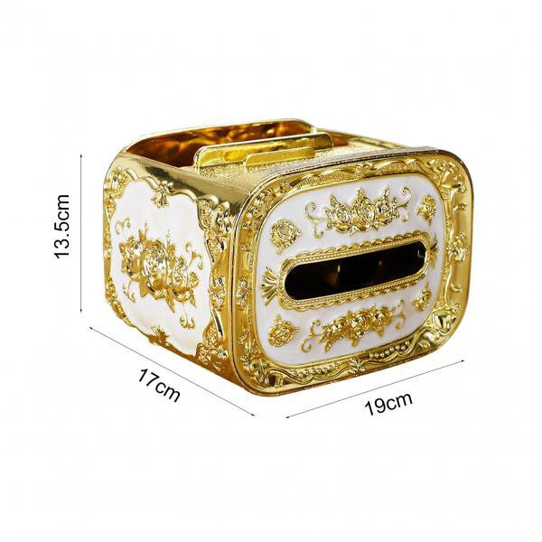 Fashion Napkin Case Multi-functional Smooth Edge Embossed Design Napkin Box with Sundries Slot   for Kitchen
