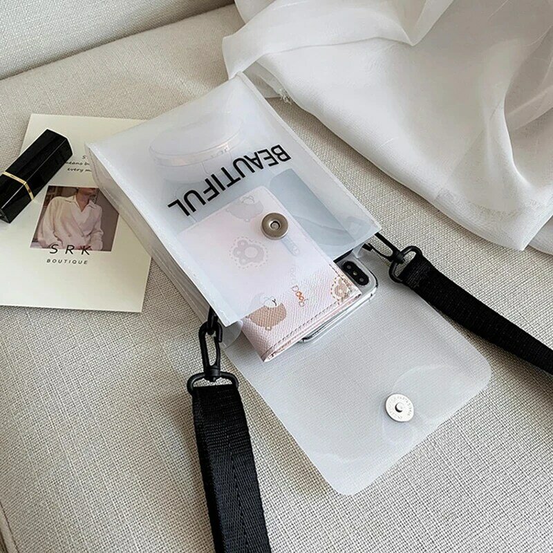 Borsa per cellulare moda donna estate PVC Jelly Color borsa a tracolla borsa a tracolla trasparente borsa a tracolla singola tasca per telefono