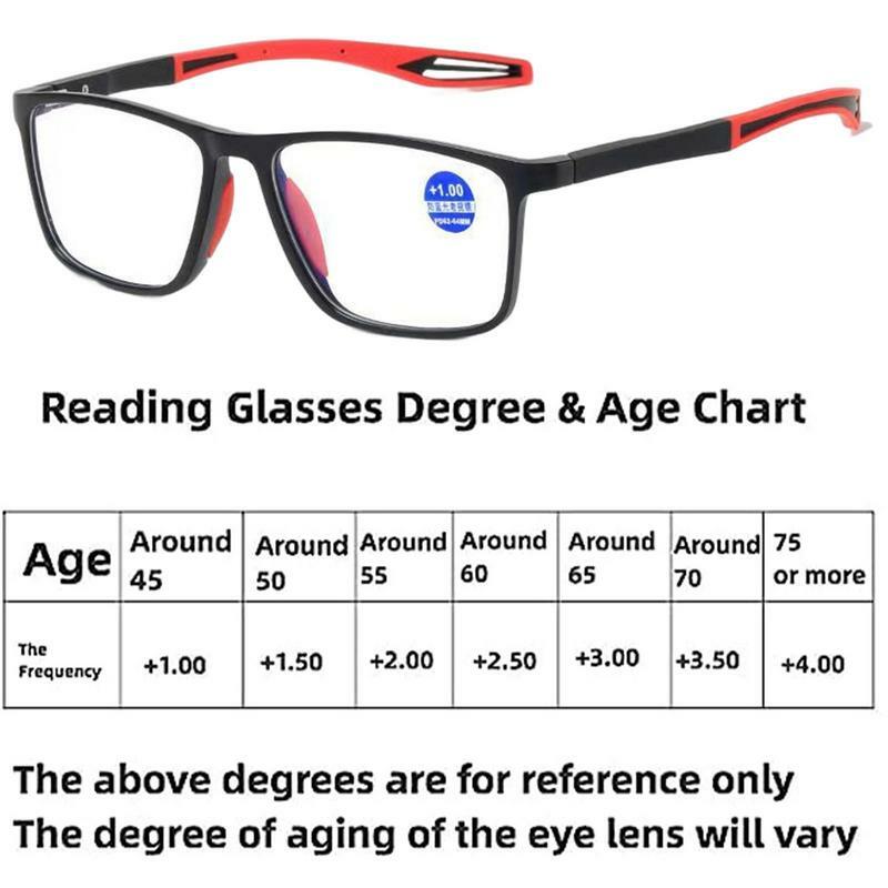 Multifokal kacamata baca progresif, ultra-ringan TR90 bingkai olahraga kacamata pembaca presbiopia untuk bersepeda berkendara