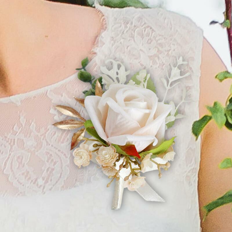 男性と女性のための人工ウェディングウェアの花を着た結婚式、ブライダルルーム、フォーマルなイベント、儀式、婚約、記念日の装飾