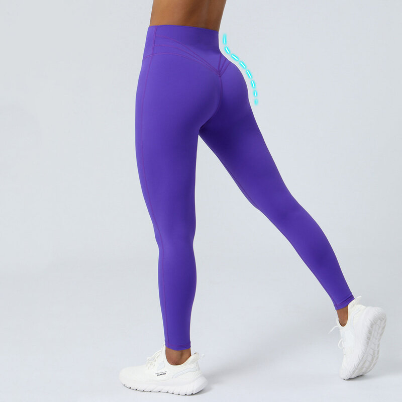 Nowy przycięte spodnie do jogi Nude bez niezręcznej nici brzoskwiniowe pośladki spodnie do fitnessu szybkoschnące sportowe piękne spodnie pośladkowe