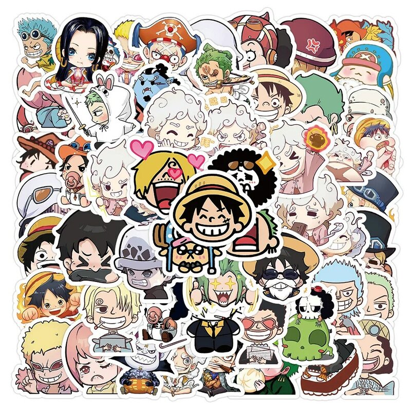 50/100pcs Cartoon Mix Anime Stickers ONE PIECE Dragon Ball Z decalcomanie Skateboard Laptop Car moto Phone adesivo impermeabile