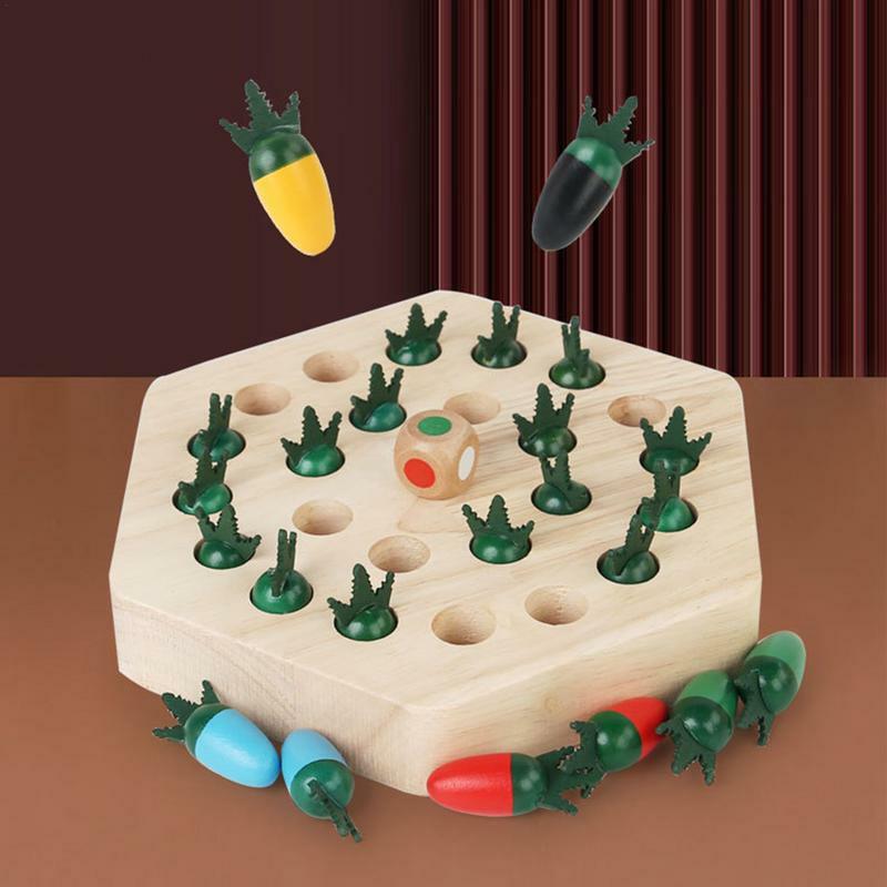 Giocattoli per la raccolta delle carote Montessori gioco di memoria a forma di carota in legno giocattolo per lo sviluppo precoce giochi da tavolo per scacchi educativi Montessori