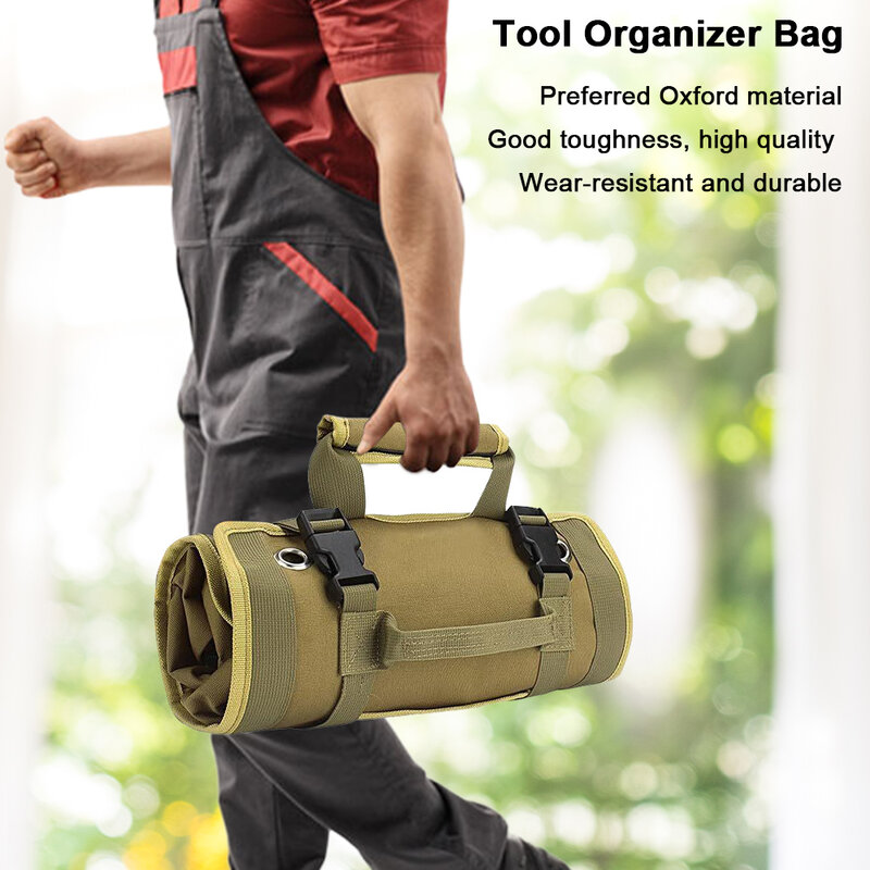 Tas Organizer alat gantung banyak saku, tas pembawa alat portabel untuk mekanik/listrik/Motor/truk