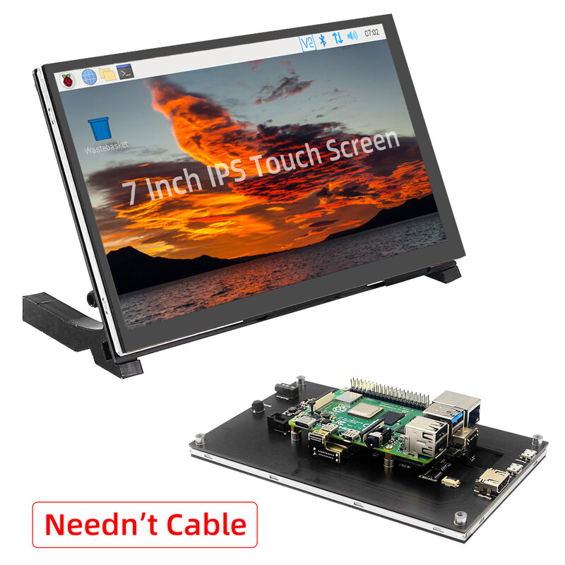 Himbeer-Pi 5 7-Zoll-Touchscreen ips 1024x600 HD-LCD-HDMI-kompatibles Display für rpi 4b 3b opi 5 aida64 PC Sekundär bildschirm