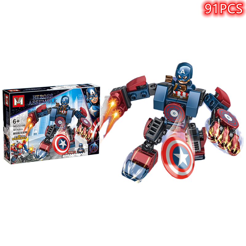 เกราะสงครามเมชต่อต้านพวงกุญแจ Avengers ไอรอนแมนโมเดลตุ๊กตาขยับแขนขาได้ขนาดเล็กบล็อกตัวต่อใช้ได้กับเทคนิกของเมืองเลโก้บอยส์