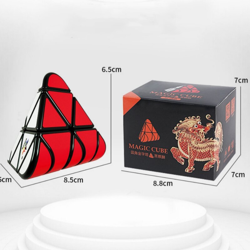 Yuxin черный Kylin Круглый угол 3x3x3 Пирамида Cubo Magico профессиональная скоростная образовательная головоломка игрушка для подарка 3x3 магический куб