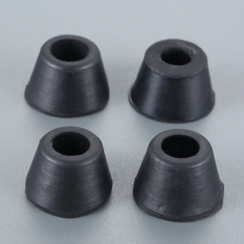 4pcs Black Rubber Feet Bumper Pads Cone-shape Furniture Legs Floor Protector 16mm/24mm Recessed Anti-slip Cabinet Table Chair
