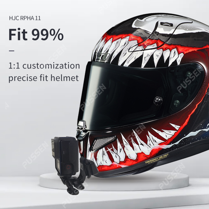 TUYU HJC RPHA 11 Premium Customized Motorcycle Helmet Aluminium Chin Mount for GoPro hero 12 11 10 9 8 7 Insta360 X3 DJI Camera