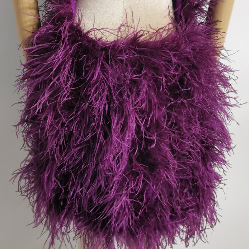 New Fashion Versatile 100% Natural Ostrich hair Backless Skirt Sexy Women's Ostrich hair Dress Bra Coat Length 88cm
