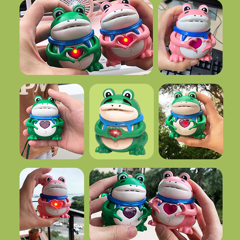 Kids Electric Recordable Little Cartoon Frogs Toy Battery Powered Puzzle Toy Novelty Birthday Gift