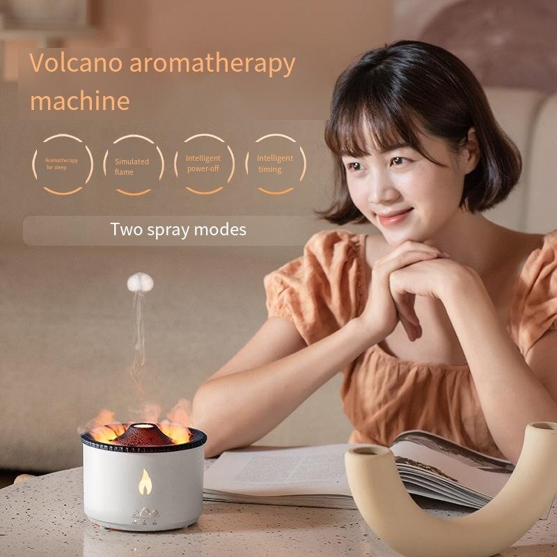 Nieuwe Houtskool Vuur Aromatherapie Machine Kleurrijke Sfeer Lamp Geur Expander Huishoudelijke Slaapkamer Vlamspray Luchtbevochtiger