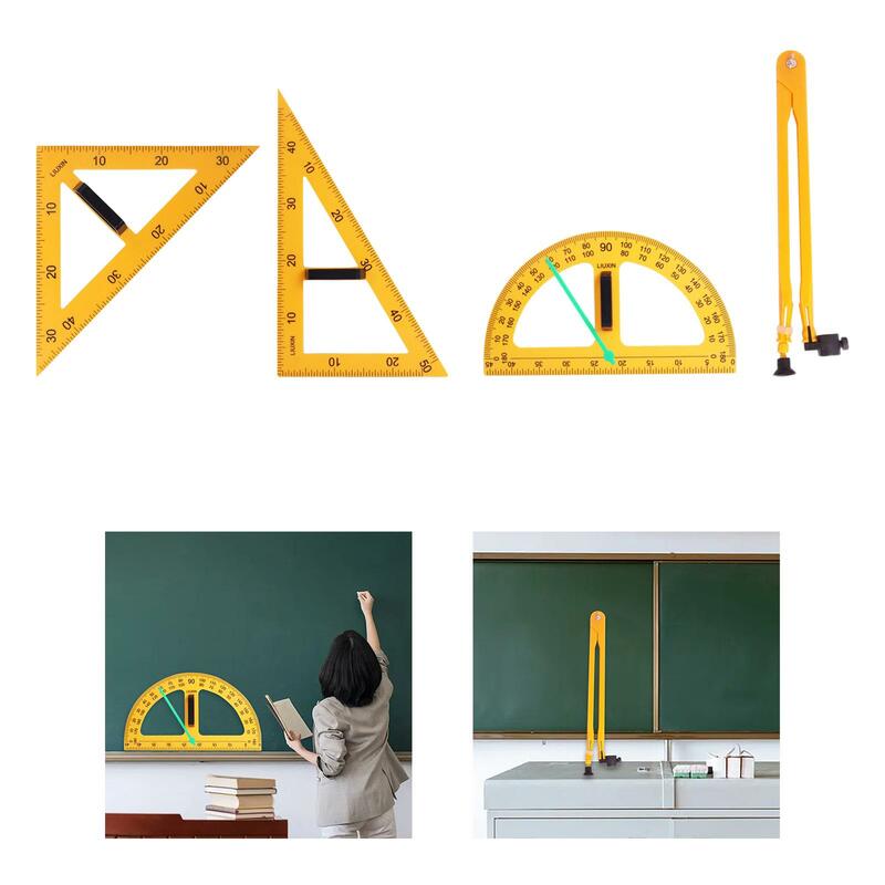 Regla de enseñanza multifunción triangular, equipo de geometría de matemáticas de gran tamaño, tablero blanco de dibujo de ingeniería, tablero negro para profesores