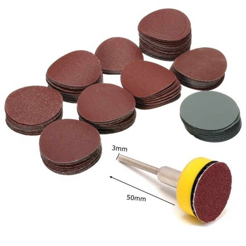 Kit de Polimento Abrasivo para Ferramenta Rotativa Dremel, Almofada de Discos de Lixamento, Acessórios de Lixa, 100Pcs, 1 ", 25mm, 100-3000 Grit
