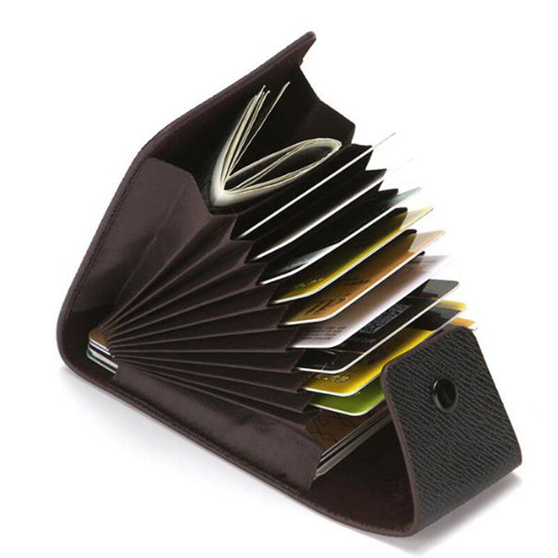 Porte-cartes de crédit en accordéon pour hommes et femmes, pochette solide pour cartes de visite, porte-cartes d'identité unisexe