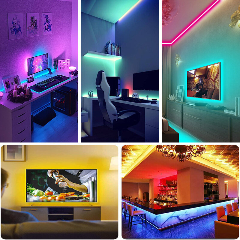 Luzes de tira LED para TV Backlight, Fita flexível, 3 Controle de teclas, USB, 5V, RGB, 5050, Decoração Home Party