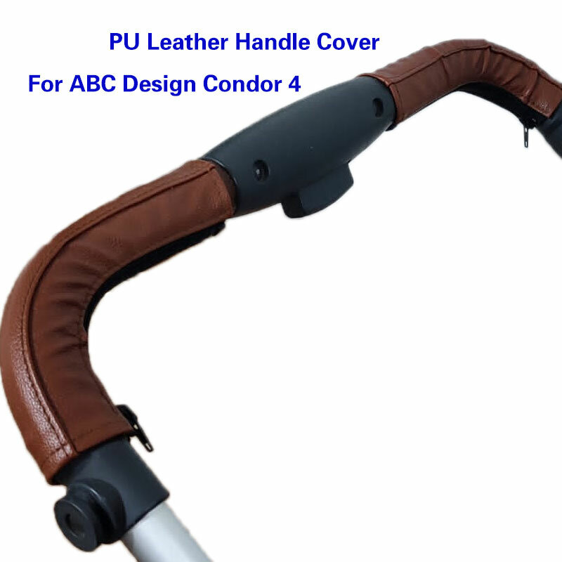 Leather Handle Cover Compatible with ABC Design Condor 4 Stroller Pram Bar Sleeve Case Armrest Cover Stroller Accessories