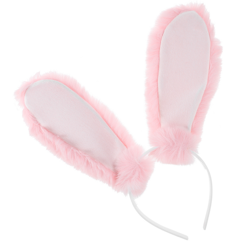 Stuffed Bunny Rabbit Ears Headwear Decor Halloween for Easter Plastic Bunny Stuffed Party Hair Clasps Ties