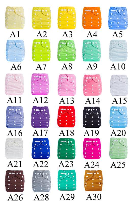 AnAnBaby 30 colors Baby Nappy Diaper Cover Waterproof & Reusable Cloth Diaper