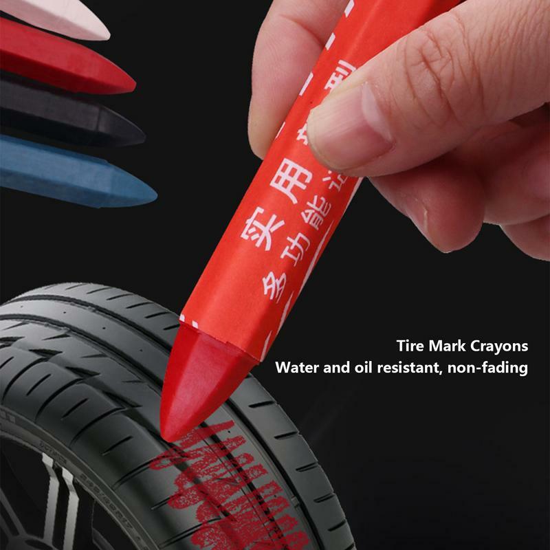Tire Crayon Marker Oil Resistant Waterproof Crayon Marker Portable Marking Crayons For Mark Tire Damage Lightweight Crayon