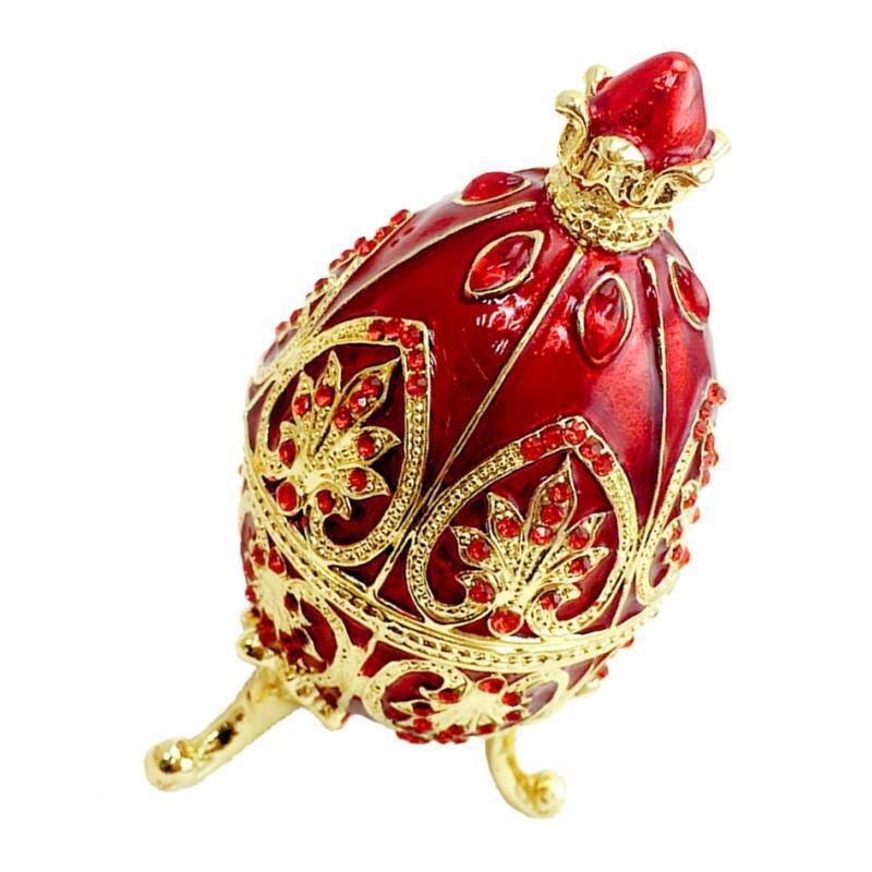 Caja de joyería de huevo de Pascua esmaltado, organizador de almacenamiento de joyas, decoración de boda Noble