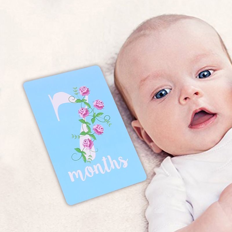 12 folhas adesivos fofos para bebês mensais marcos florais plantas acessórios fotográficos