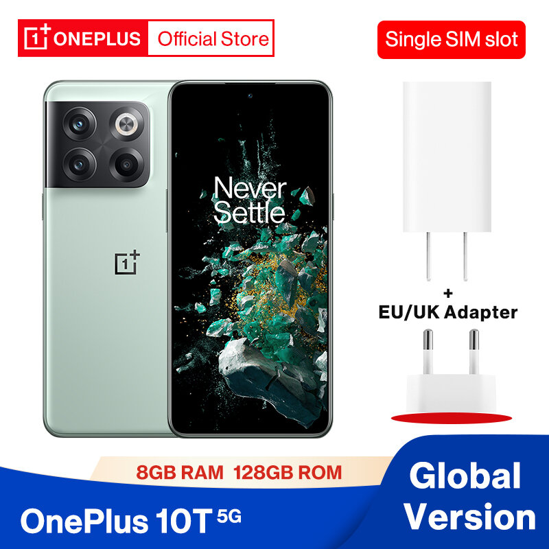 OnePlus-smartphone 10 T 10 T 5G versión Global, 8GB, 128GB, Snapdragon 8 + Gen 1, 125W, carga SUPERVOOC, 4800mAh, cámara de 50MP, Pantalla AMOLED de 120Hz
