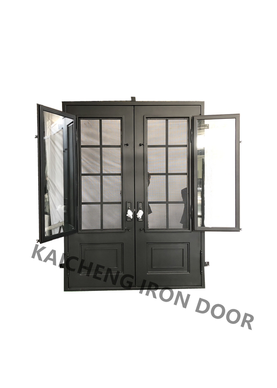 Porta de ferro forjado personalizada, Porta francesa exterior, Venda quente