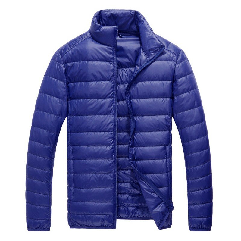 Light down jacket with stand-up collar for men