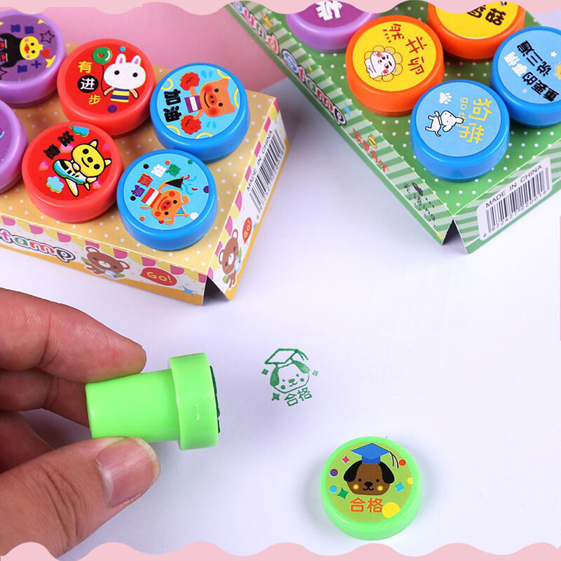 Mainan Stempel Anak-anak Aneka Perangko untuk Anak-anak Stempel Karet Tinta Mandiri Mainan Segel DIY Alat Bantu Mengajar Anak-anak Stempel Natal