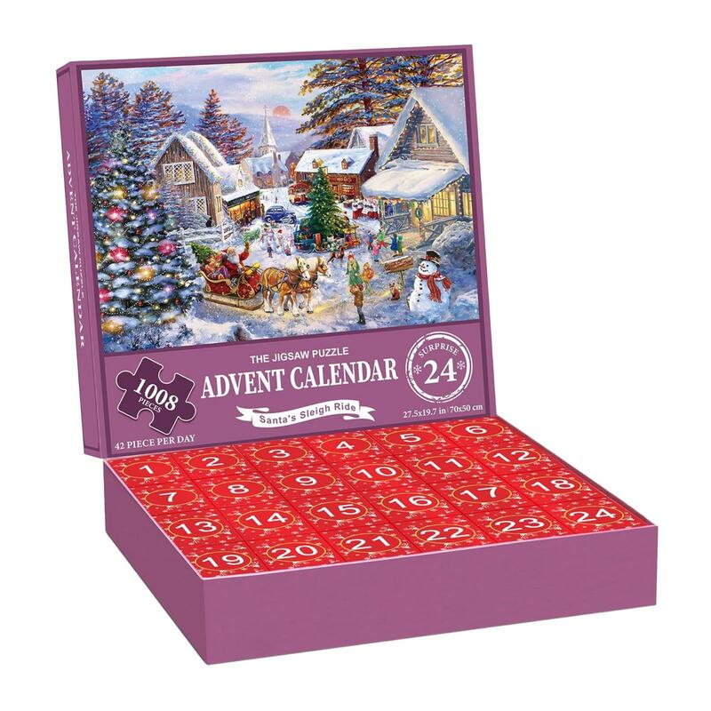 Christmas Jigsaw Puzzle for Kids, Decorar férias, Jogo familiar, Festa de graças, Favor, Casa, 24 caixas