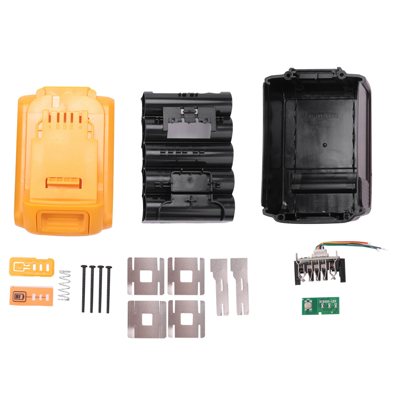 DCB200 Li-Ion Battery Plastic Case, PCB Proteção de Carregamento, Placa de Circuito Shell para Dewalt, 18V, 20V, DCB183