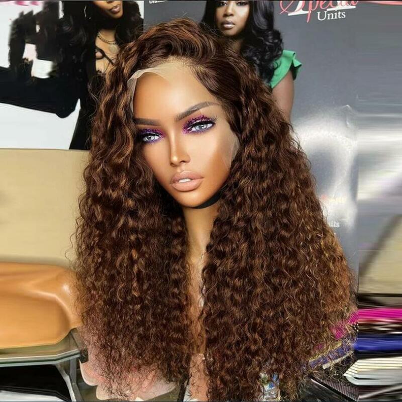 26“Soft Long Kinky180Density  Curly Lace Front Wig For Black Women BabyHair Black Glueless Preplucked Heat Resistant Daily Wig