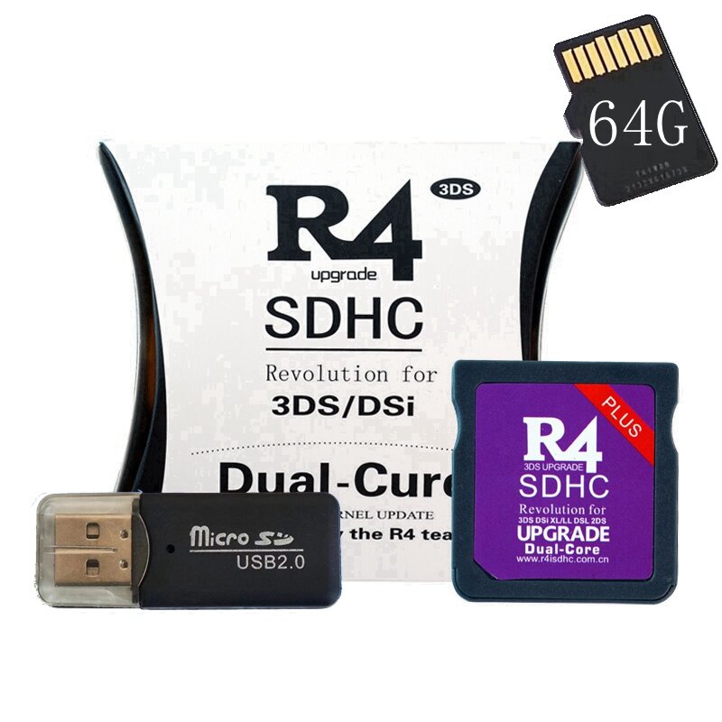 NEW 2024 R4 Card Adapter + 64G/32G/16G/8G TF Card