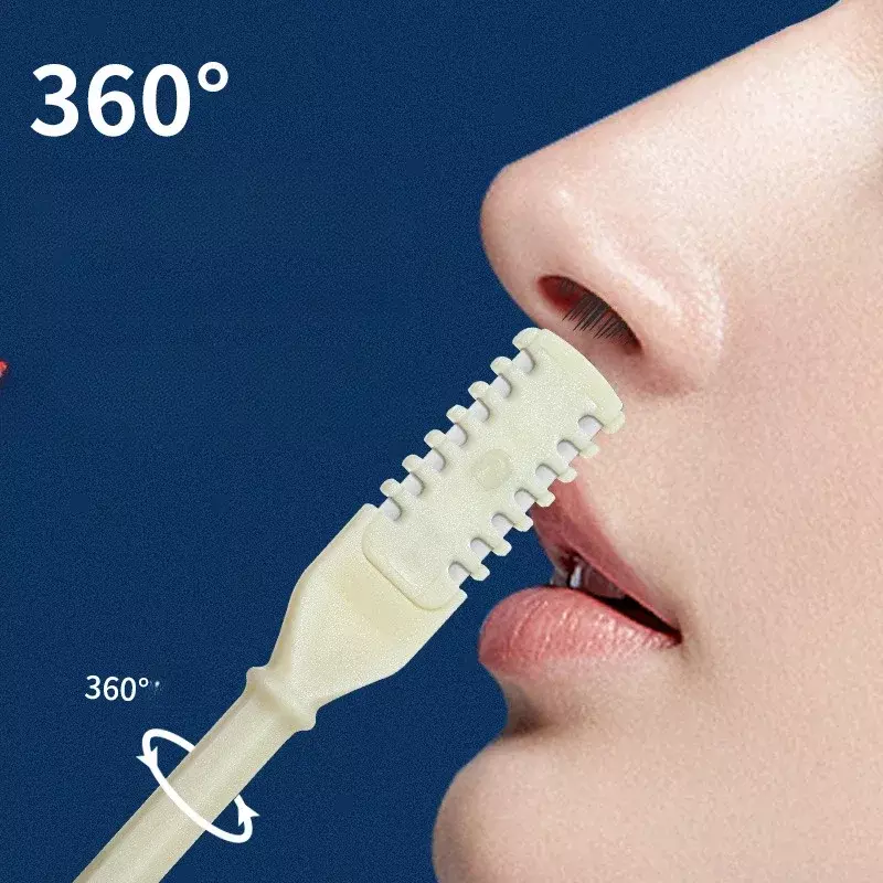 男性と女性のためのダブルヘッドトリマー,鼻と耳のスプーン,クリーニングツール,手動安全,360
