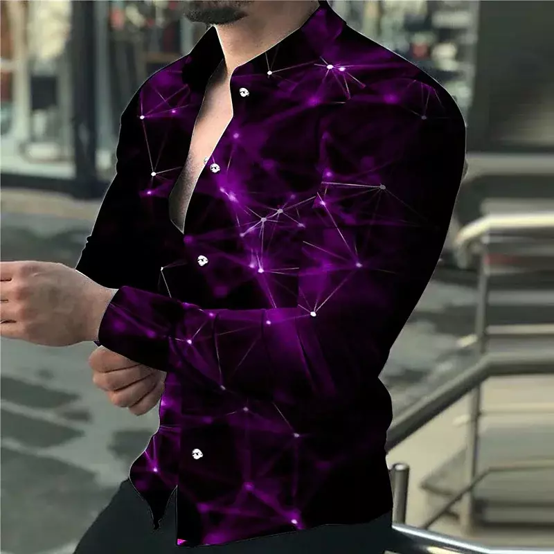 Cárdigan de gran tamaño con constelación geométrica de diamantes tridimensional para hombre, camisa de manga larga de gama alta, fiesta de graduación, Primavera