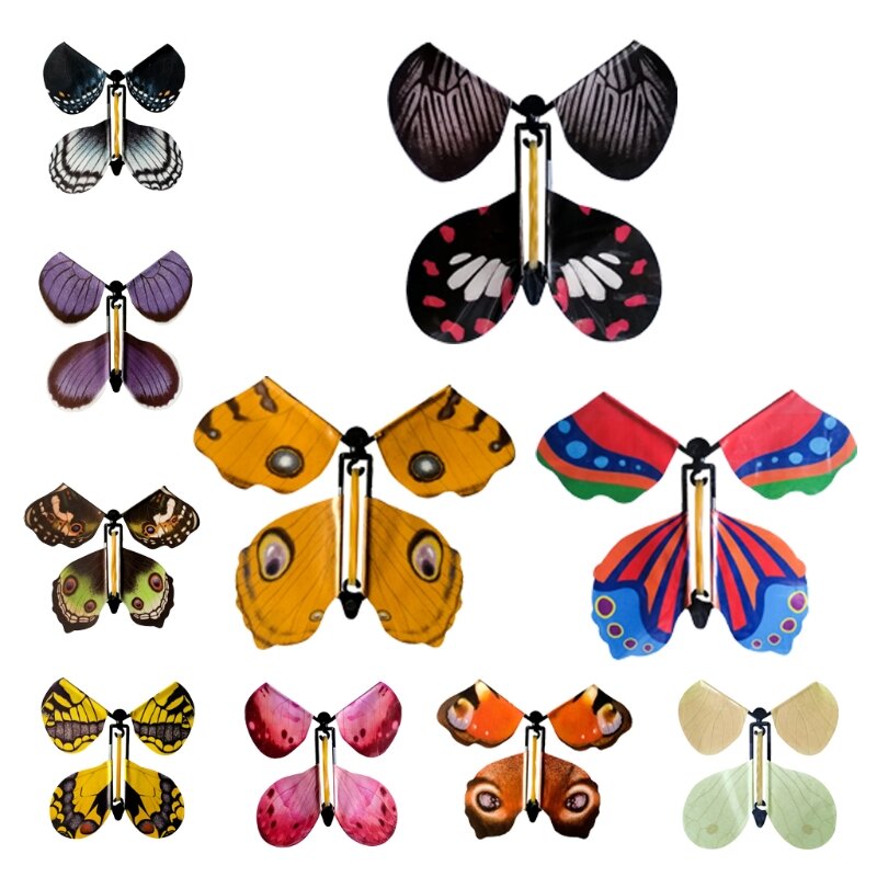 77HD Pack/10 STKS Vliegen voor Vlinder Speelgoed Kleurrijke Kaart Decoratie Vakantie Bruiloft