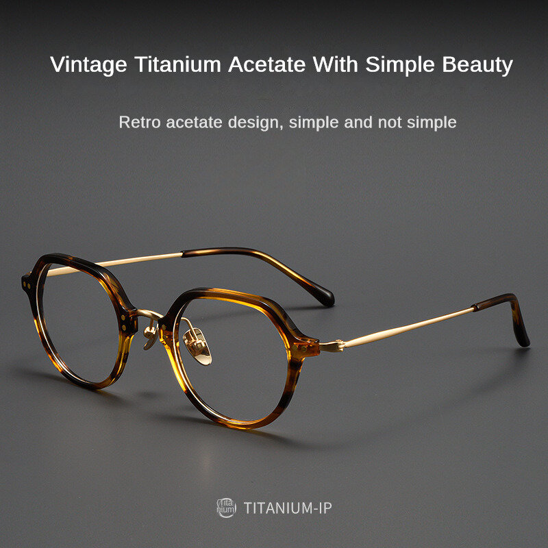 Montura de gafas de acetato Retro para hombres, lentes de luz azul HD, montura de gafas graduadas para miopía, diseño japonés